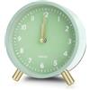 TNSLAND Sveglia Analogica Silenziosa, Orologio da Tavolo con Funzione Sveglia e Luce Notturna, Alimentata a Batteria, Senza Ticchettio, Sveglie da Comodino Portatile per Camera da Letto, Ufficio