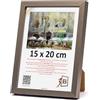 3-B - Cornice portafoto modello Mega in grigio acciaio - 15 x 20 cm - con vetro acrilico