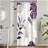 Uiiooazy Tenda Doccia Antimuffa, Tenda da Doccia Piccola 90x180cm Viola Tropicale Foglie di Palma Giungla Stretta Tende da Bagno Tessuto Lavabile Impermeabile Tende per Vasca da Bagno con 6 Anelli