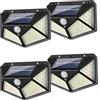Hqynss 4 Pezzi Luci Solari Esterno con Sensore di Movimento, 114 LED 700LM 270° Lampada Solare da Esterno IP65 Impermeabile, Luce Parete Solare per Giardino, Recinzione, Garage, Cortile (4 Stück)