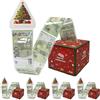 Teyomi 5 Set Salvadanaio Natalizio per Regali in Contanti, Scatola Regalo di Natale con Sorpresa e Tirata per Bambini Regali per Fidanzate, Scatola Tirata per Contanti 50 Pezzi Sacchetti Trasparenti