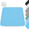 ARCPNRT Tappetino Doccia, 80 x 80 cm Tappetini per Doccia Quadrato con Ventose, Tappetino Antiscivolo in PVC, Tappetini per Doccia Quadrato Antiscivolo, Lavabile in Lavatrice, per Doccia e Sauna, Blu mare