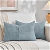 FDTERN Set di 2 Boho Federe de Cuscini per Divano 30x50cm in Velluto a Coste Moderno Morbido Motivo a Croce Decorativa Copricuscini per Divano Camera da Letto, Azzurro Pallido