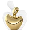 XMGZQ Mini statua in oro bianco per coppie, figura in ceramica per gli amanti, decorazione per la casa è un regalo romantico per lei per il matrimonio e San Valentino, supporto per TV, oggetti per ripiani