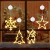 O-Kinee Lampada a Ventosa Per Natale,4 Pezzi LED Luci di Natalizie Sospensione,Bianco Caldo,Luci Decorativa per Finestra a Ventosa, Natale,Capodanno, Feste