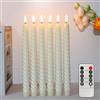 HOUSN Candele Led,6 Candele A Led Coniche Senza Fiamma,Con Telecomando E Timer,Candele Senza Fiamma,Luce Bianca Calda,A Batteria,Per Candelabri,Natale,Matrimoni,Halloween,Decorazioni