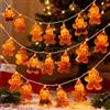 GAROMIA Ghirlanda di luci di pan di zenzero, 3 m, per Natale, 20 pan di zenzero, per interni di Natale, decorazione per la cameretta dei bambini, albero di Natale, festa