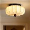 meibeileil Rotonda Lanterna Plafoniera Soffitto,Bianco Wabi-Sabi Paralume Tessuto Φ30Cm Lampada Da Soffitto,Stampa Boho Beige Lampadario Led Soffitto per Soggiorno,Camera Da Letto,Cucina,Luce Calda.