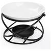 Bighan Bruciatore di Oli Essenziali in Metallo Diffusore per Bruciatore di Cera, Brucia Essenze Ceramica Diffusore di Aromi Decorazione Della Camera da Letto di Casa, Rotondo Nero