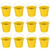 PATIKIL Secchi Metallici Piccoli con Manico, 12 Pz Secchi Galvanizzati Mini Colorati per Pasqua Artigianato Feste Decorazioni, Giallo