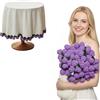 Bibykivn Coperta Bouquet di Fiori, Plaid con Fiori all'Uncinetto Finita, Coperta con Decorazione di Rose, Ideale come Regalo per Donne per San Valentino e Compleanni (Rosa - Viola, 110CM)