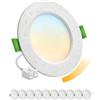 Bojim Faretti LED da Soffitto Faretto Incasso Dimmerabile per Cartongesso 5W Foro 68mm - 80mm, 220V 230V Luce Calda Naturale Fredda IP44 per Bagno Cucina Controsoffitto, 10 Pezzi