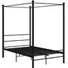 vidaXL Letto a Baldacchino Nero in Metallo 120x200 cm