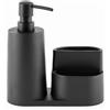 Hanseküche Organizer di design per lavello in pietra artificiale, organizer da cucina in nero opaco, dispenser di detersivo nero (organizer da cucina, 1 pezzo)