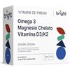 Bright Naturo Omega-3 Magnesio Vitamina D3 e K2 2000 UI - Gestione dell'Età, 3 Integratori in 1 Confezione per Forza Ossea e Supporto al Cuore | 28 Dosi Giornaliere