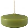 Cereria Di Giorgio - 12 Candele Galleggianti - Diametro 7 cm Altezza 3,5 cm - Colore Verde oliva - Durata 8 ore