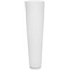 DRW Vaso da pavimento in vetro bianco 25x25x90 cm