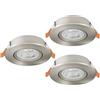 Eglo Barranco - Set da 3 faretti LED incasso, soffitto con interruttore DIP, orientabili, in plastica colore argento, bianco caldo-bianco freddo, lampadina GU10, diametro 9 cm