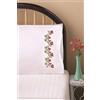 Design Works Crafts Tobin Stamped Pillowcases, Verbena, 20 x 30 Embroidery Kit, white