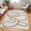 Livabliss LYLOU Moderno Rectangle Tappeto | Bianco sporco, Nero | 140x200cm | Soggiorno e Camera da Letto | Tessuto a Macchina Polipropilene