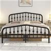 Yaheetech Struttura Letto Matrimoniale Moderno in Metallo con Testiera Rete a Doghe per Camera 160 × 200 cm