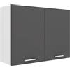 VCM Armadio da cucina sospeso | Dimensioni ca. 60 x 80 x 31 cm (altezza x larghezza x profondità) | Armadio sospeso con due scomparti | Mobili da cucina - Esilo bianco/antracite