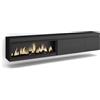 Skraut Home | Mobile TV Soggiorno | Ampio spazio a disposizione | 237x45x35 cm | TV di grande formato | Camino elettrico XXL | Sospeso, da appendere | Stile moderno | Nero