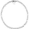 LUUK LIFESTYLE Bracciale alla moda in acciaio inossidabile, 50cm, dal design moderno, a catena figaro, regalo di gioielli unico, aspetto versatile ed elegante, argento