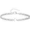 TOLOWOBK Bracciale con Iniziale A - Z, Argento Acciaio per Donna o Uomo, Nome Iniziale Braccialetto Regalo Natale per Papà Mamma Figlia Figlio Nonni Colleghe Coppia (P)