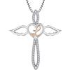 FJ Collana Lettera L Argento 925 Donna Collana con Ciondolo Angelo Custode Collana Iniziale Alfabeto con Zirconia Cubica Gioielli Regalo per Donna