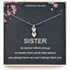 MILEPOSTJEW Collana in argento Sterling con due cuori intrecciati e infinito con doppio cuore, gioiello di compleanno per sorelle, non importa, Argento sterling, Zirconia cubica