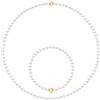 PEARLS & COLORS - Set Collana e Braccialetto - Perle d'Acqua Dolce Rotonde 4-5 mm - Qualità AAA+ - Oro 18 carati - Gioiello da donna