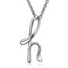 Bling Jewelry Lettera H Alfabeto Corsivo Script Iniziale Collana Pendente Per Le Donne .925 Argento Sterling 18 Pollici