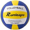 Runleaps, Palla Pallavolo, Impermeabile, per Interni ed Esterni, per Spiaggia, Gioco e Palestra, Taglia 5 (Giallo-Bianco-Blu)