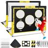 MoKo Porta da Calcio per Giardino, 2 Pezzi 5×4 FT Pop-Up Rete da Calcio di Grandi con Pannello Bersaglio, Attrezzatura di Allenamento Calcio Portatile per Bambini, Gioco Sportivo Esterno, Nero+Giallo