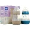 MAM Set di 2 biberon Easy Start anticolica 0+ mesi flusso lento (2 x 160 ml) azzurro + verde - Biberon per ridurre le coliche e il disagio del bambino - Biberon per l'allattamento