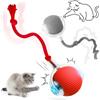 YeahBoom 2 Pezzi Giocattolo interattivo per gatti, palla elettrica per gatti con corda,palla intelligente rotolante a 360° per cani e gatti,giocattolo elettrico per gatti con ricarica USB,Adatto a Cani e Gatti