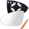 Homeinmind Vetro Specchietto Sinistro Golf 7-Specchietto Laterale Riscaldato Sinistro Golf 7 Asferico, Vetro Specchietto Lato Guida con Piastra di Supporto