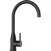 SCHOCK | Miscelatore Kavus con Canna Alta Curvata con Comando Integrato, Acciaio Inox Finitura Nero, h380mm