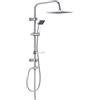DP Bath - RY-S002 Set Doccia Quadrato, Acciaio Inossidabile, Argento