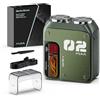 PAXA T01 Rasoio Elettrico Barba,Mini Rasoio Elettrico,9000 RPM,IPX7,Da Viaggio Umido E Asciutto,Testina Rotante,Ricaricabile USB-C,Senza Fili, Ideale Per Casa, Auto E Viaggio,Verde