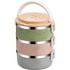 Laughhe Contenitore Porta Pranzo Termico, 3 Strati Lunch Box Acciaio Inox Scatola Termica per il Pranzo Portatile per Ufficio, Scuola, Picnic (2100ml)