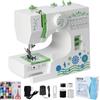 Qoosea Macchina da Cucire Elettronica Portatile, Qoosea 12 Punti di Cucitura Mini Macchina da Cucire Bambini e Principianti, Cucitrice Automatica per Tessuti con Pedale Luce LED e Kit di Attrezzi Verde