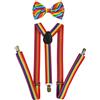 SUNTRADE Bretelle a forma di Y regolabili con clip e papillon, Arcobaleno scuro, M