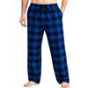 BEEYANOPAL Pantaloni da Pigiama Uomo in Flanella 100% Cotone Morbidi, Traspiranti a Quadri con Tasche e Coulisse Regolabile per Casa e Notte (Quadri blu e neri, M)