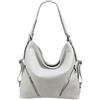 SH Leder Sara G689 - Zaino da donna 2 in 1, in vera pelle goffrata (larghezza 35 cm x altezza 34 cm x profondità 12 cm), bianco, L