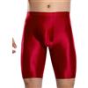 SEAUR Boxer da uomo metallizzati lucidi sexy per allenamento, salone, palestra, boxer, costumi da bagno, Rosso, L
