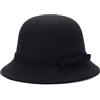 LXOrdora Cappello a bombetta da donna Fedora anni '20, in feltro, a cloche, con fiocco, Marina Militare, Taglia unica