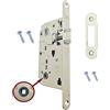 GAMOBIFER Serratura AGB Porta Interna a Incasso per Bagno WC serie CENTRO (FRONTE 18x196, SCROCCO, NICHELATO LUCIDO)