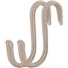 Brute Strength - Ganci a S rivestiti in pelle - Grigio chiaro - 2 pezzi | Ganci a S in acciaio inox rivestiti in pelle pieno fiore; per cucina, armadio, officina, bagno e ripostiglio